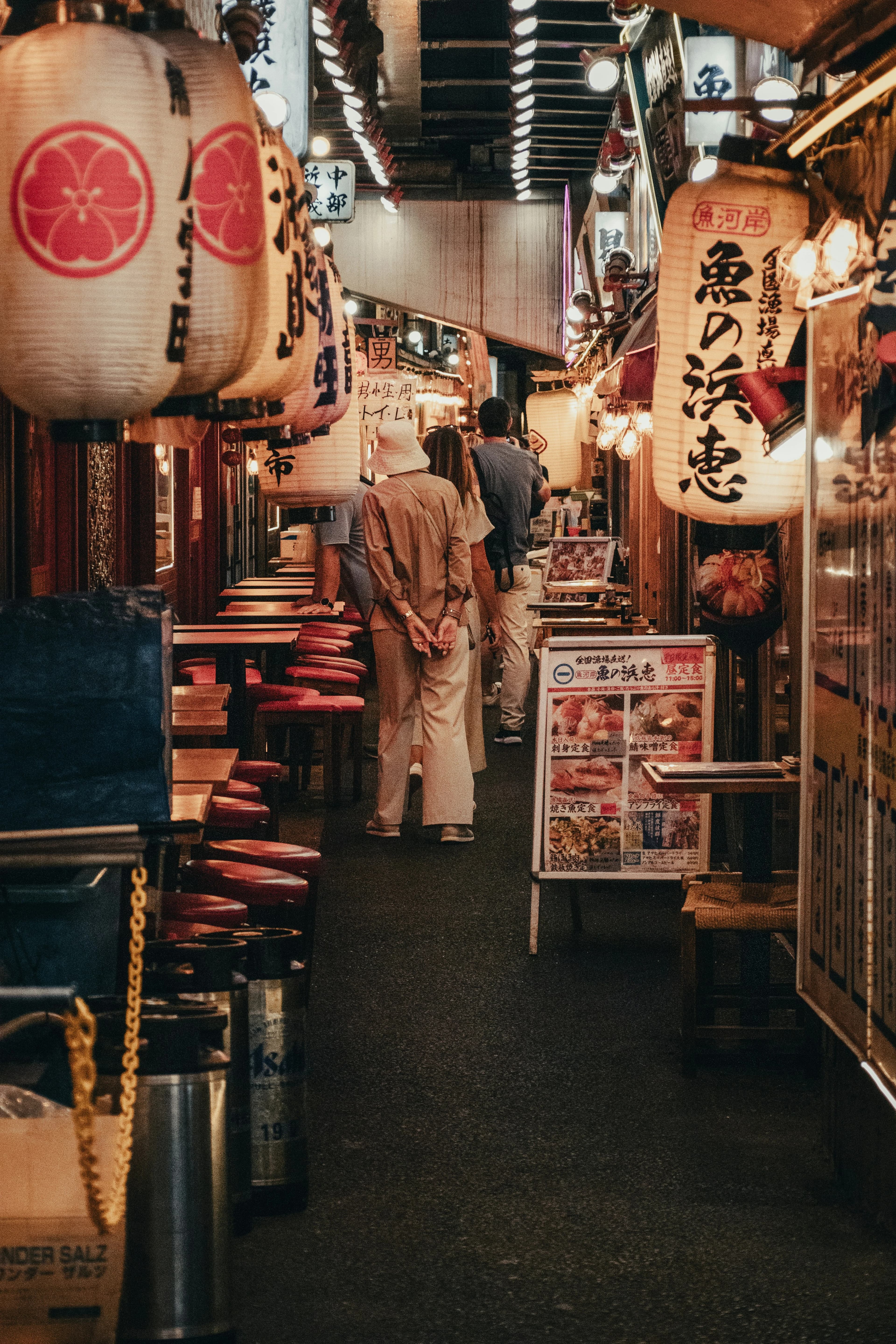 Japanese marketplace with artisan stalls